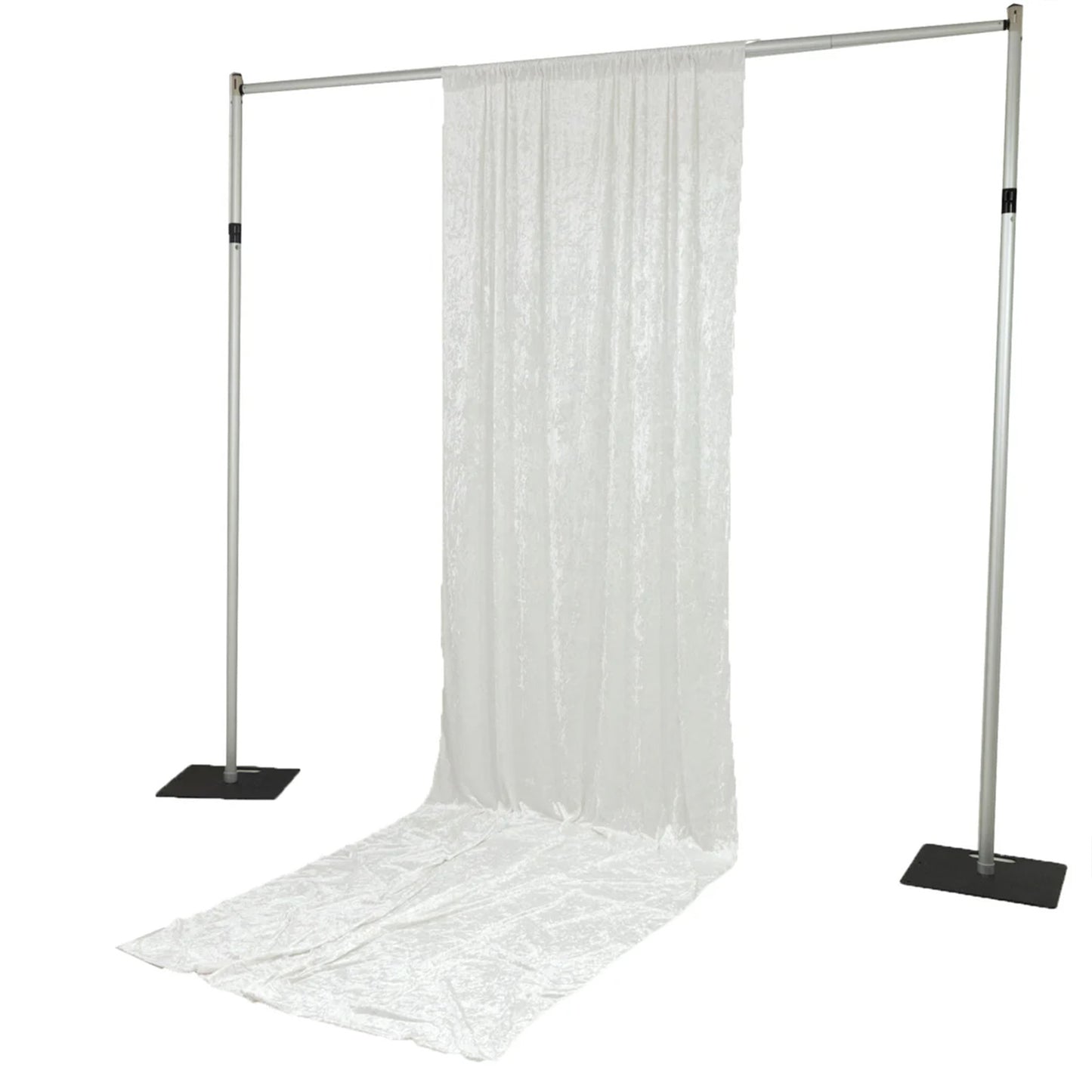 5ft x 14ft Premium Crushed Velvet Backdrop Curtain White – Event Drape Panel & Photo Booth Backgroun