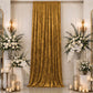 5ft x 16ft Premium Crushed Velvet Backdrop Curtain Gold – Event Drape Panel & Ceiling Drapery with R