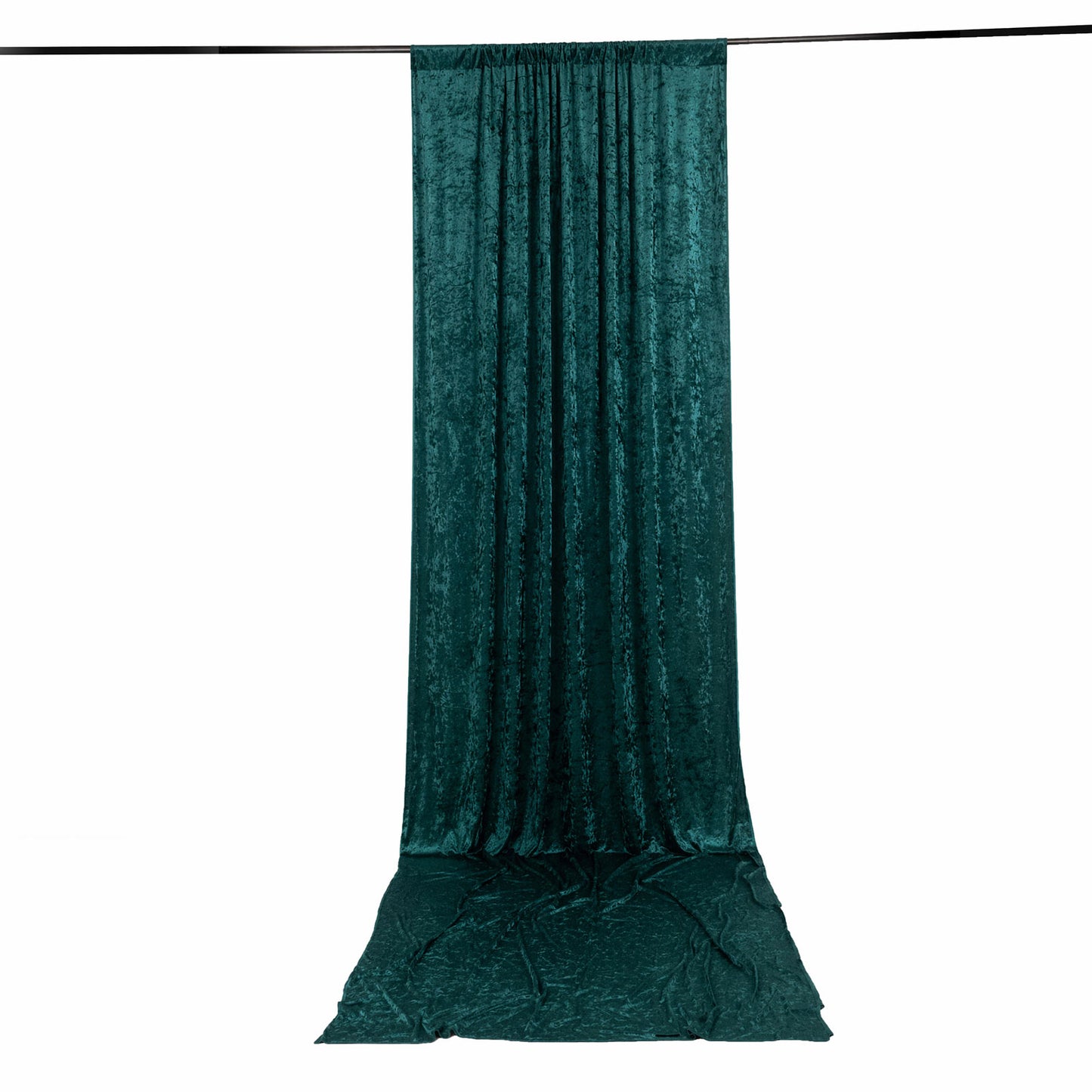 5ft x 16ft Premium Crushed Velvet Backdrop Curtain Hunter Emerald Green – Event Drape Panel & Ceilin