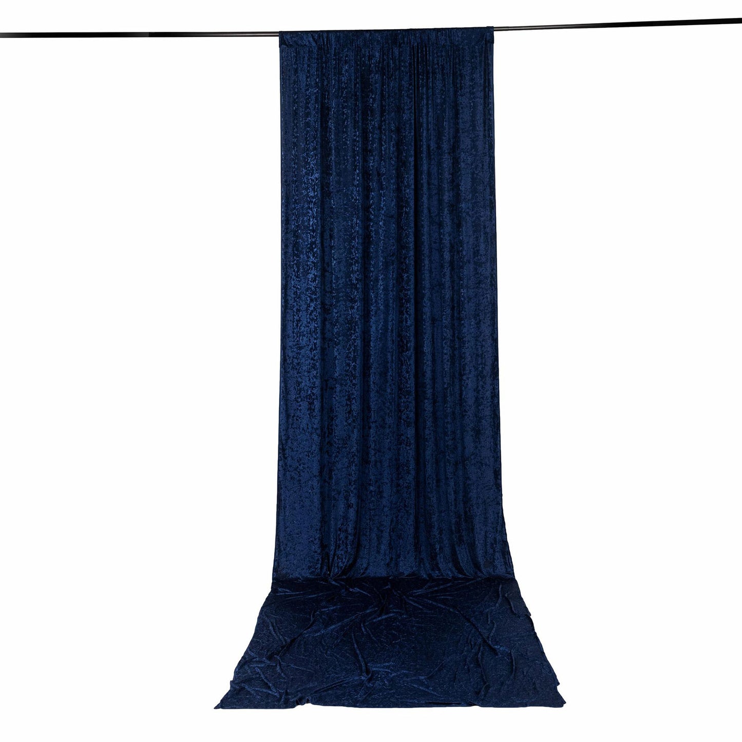 5ft x 16ft Premium Crushed Velvet Backdrop Curtain Navy Blue – Event Drape Panel & Ceiling Drapery w