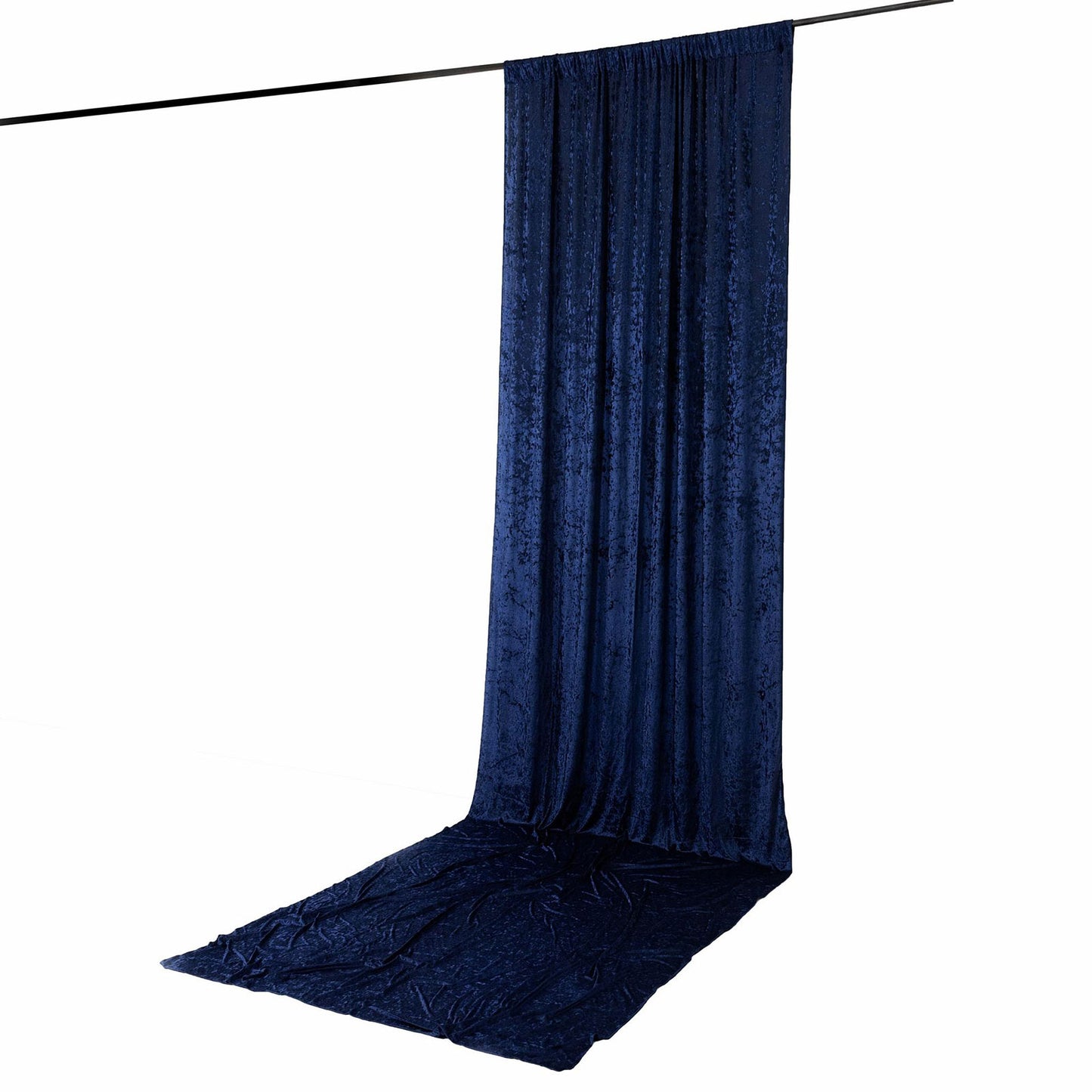 5ft x 16ft Premium Crushed Velvet Backdrop Curtain Navy Blue – Event Drape Panel & Ceiling Drapery w