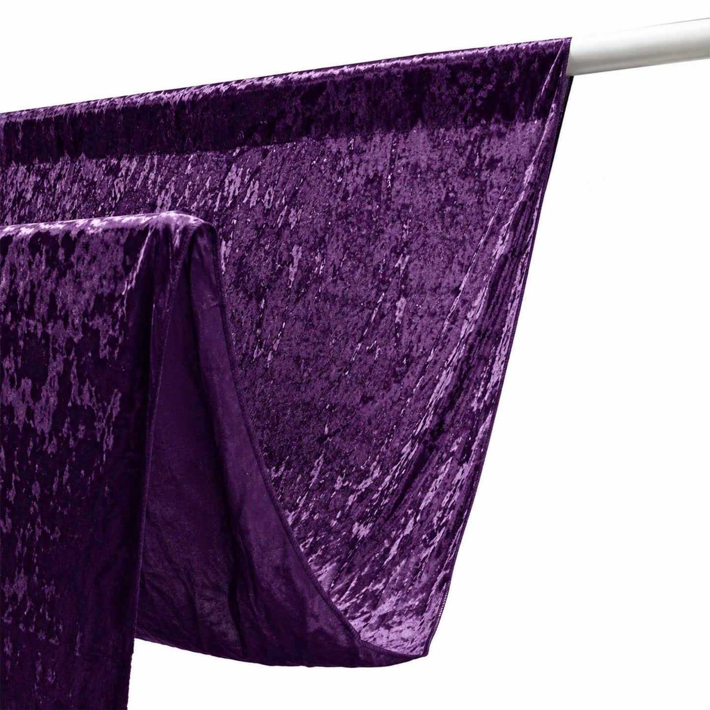 5ft x 16ft Premium Crushed Velvet Backdrop Curtain Purple – Event Drape Panel & Ceiling Drapery with