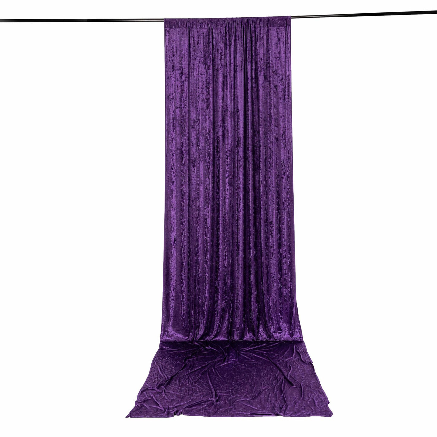 5ft x 16ft Premium Crushed Velvet Backdrop Curtain Purple – Event Drape Panel & Ceiling Drapery with