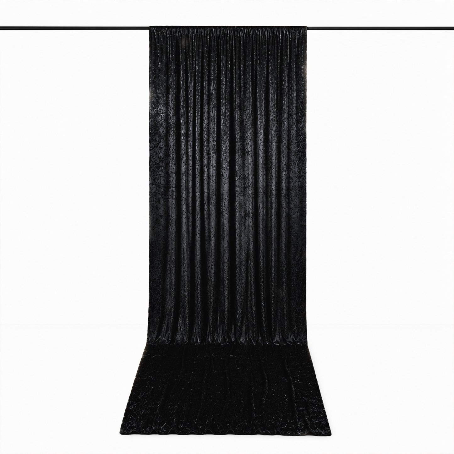 5ft x 18ft Premium Crushed Velvet Backdrop Curtain Black – Ceiling Drapery Panel & Wedding Backdrop 