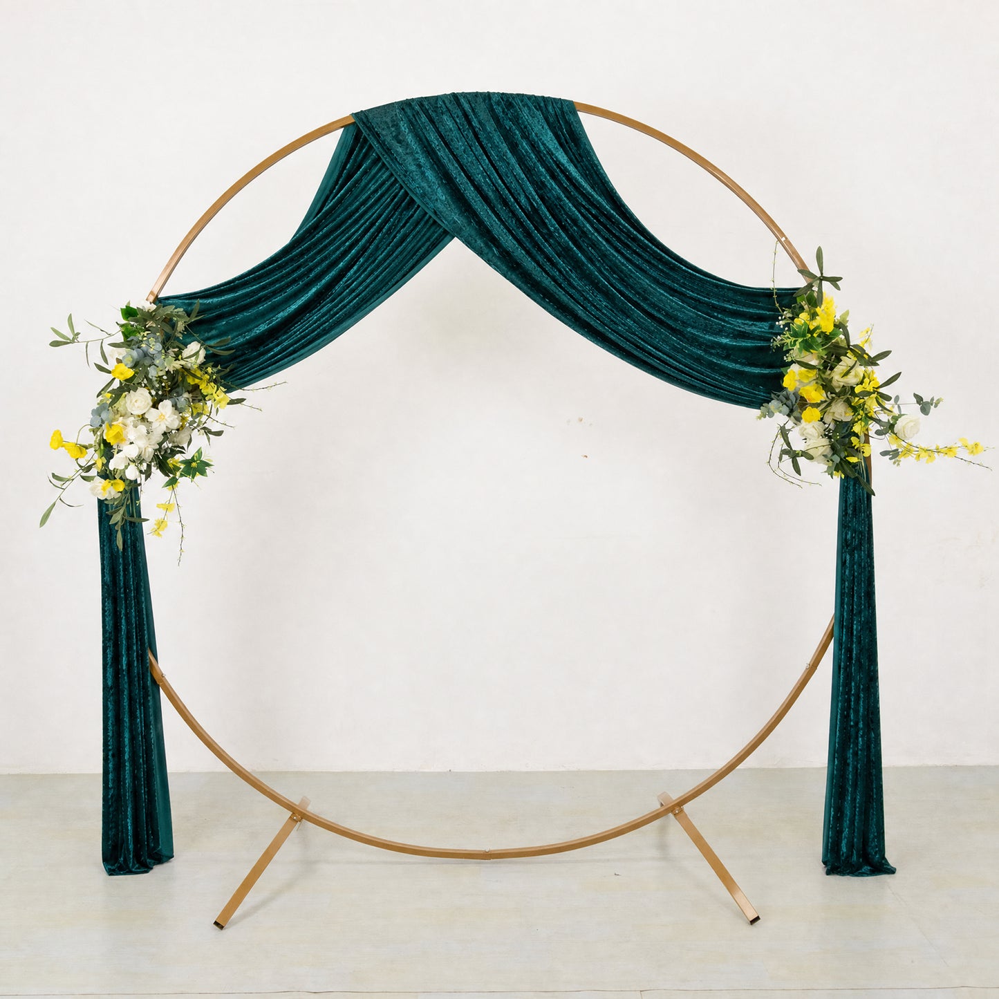 5ft x 18ft Premium Crushed Velvet Backdrop Curtain Hunter Emerald Green – Ceiling Drapery Panel & We