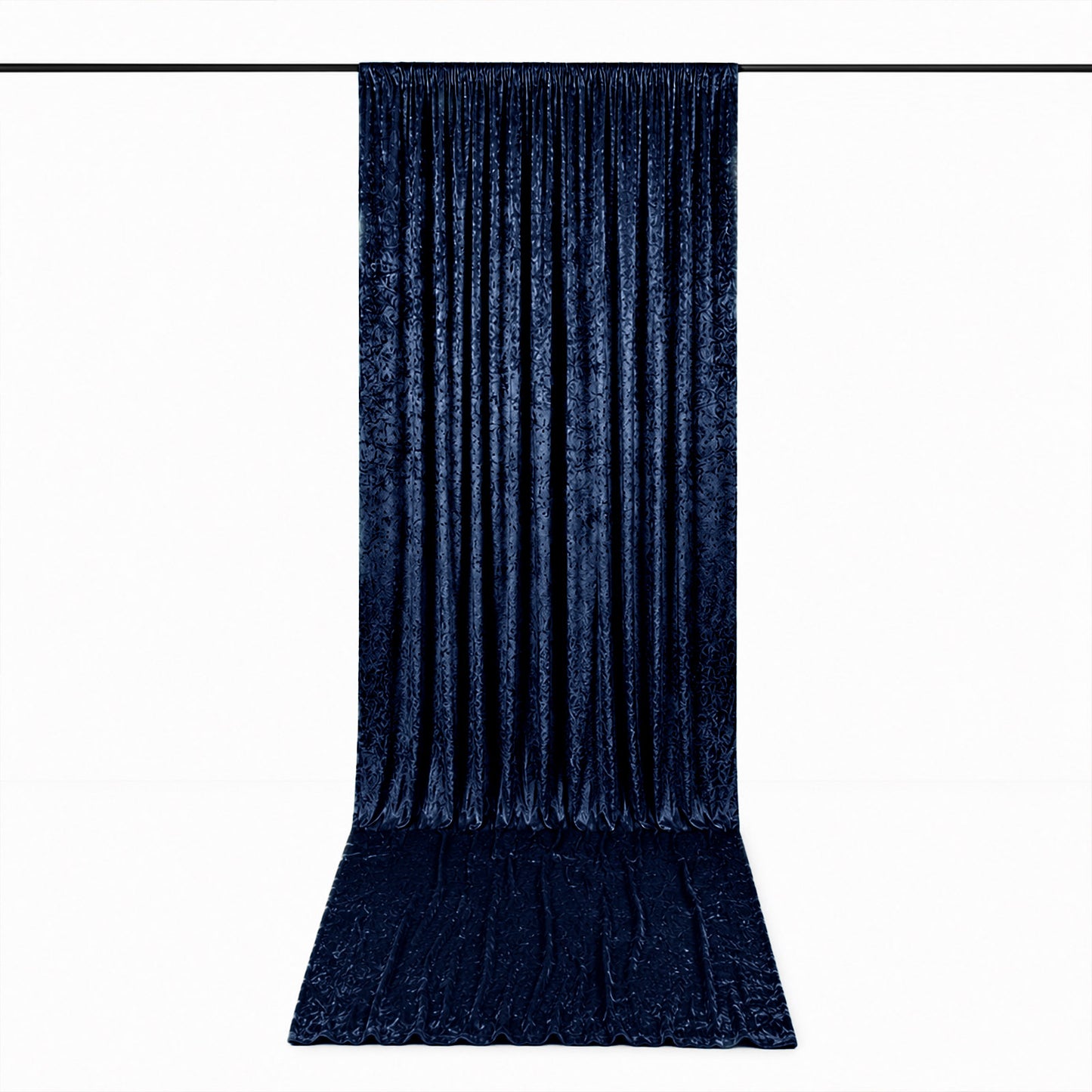 5ft x 18ft Premium Crushed Velvet Backdrop Curtain Navy Blue – Ceiling Drapery Panel & Wedding Backd
