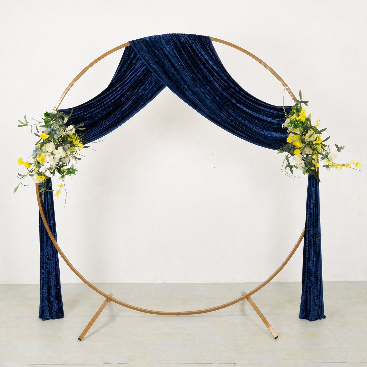 5ft x 18ft Premium Crushed Velvet Backdrop Curtain Navy Blue – Ceiling Drapery Panel & Wedding Backd