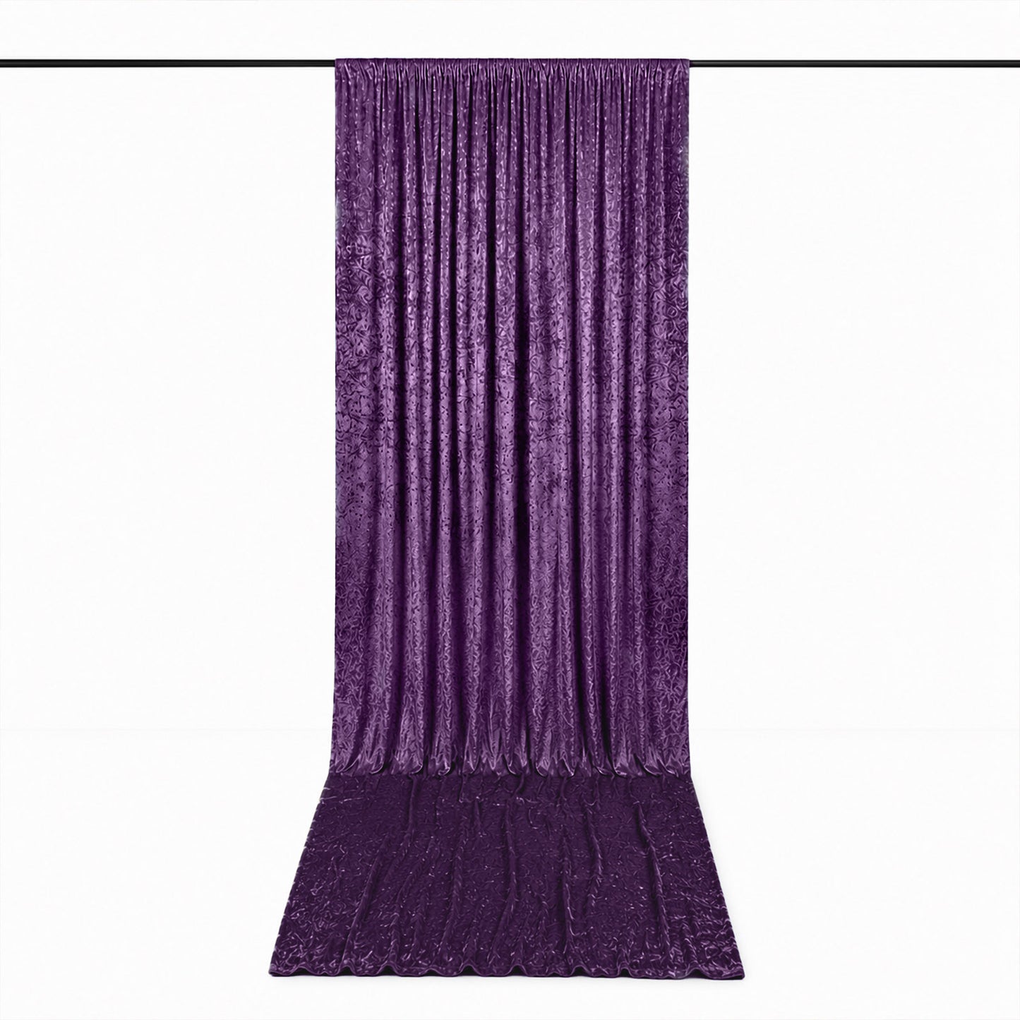 5ft x 18ft Premium Crushed Velvet Backdrop Curtain Purple – Ceiling Drapery Panel & Wedding Backdrop