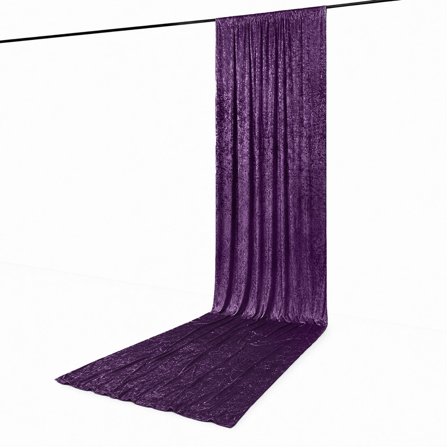 5ft x 18ft Premium Crushed Velvet Backdrop Curtain Purple – Ceiling Drapery Panel & Wedding Backdrop