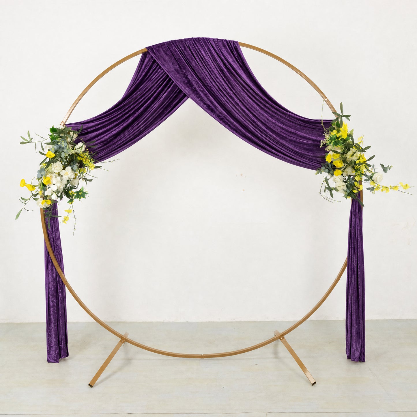 5ft x 18ft Premium Crushed Velvet Backdrop Curtain Purple – Ceiling Drapery Panel & Wedding Backdrop