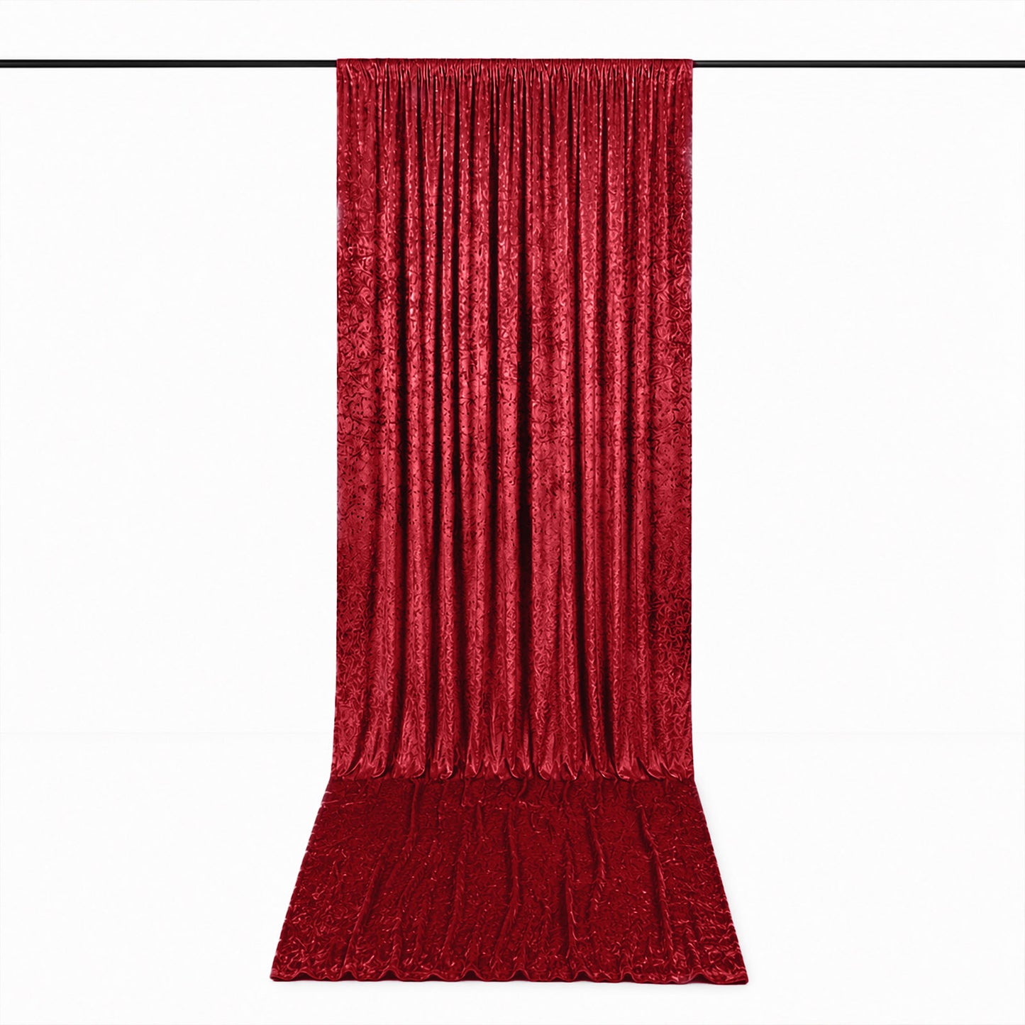 5ft x 18ft Premium Crushed Velvet Backdrop Curtain Red – Ceiling Drapery Panel & Wedding Backdrop wi