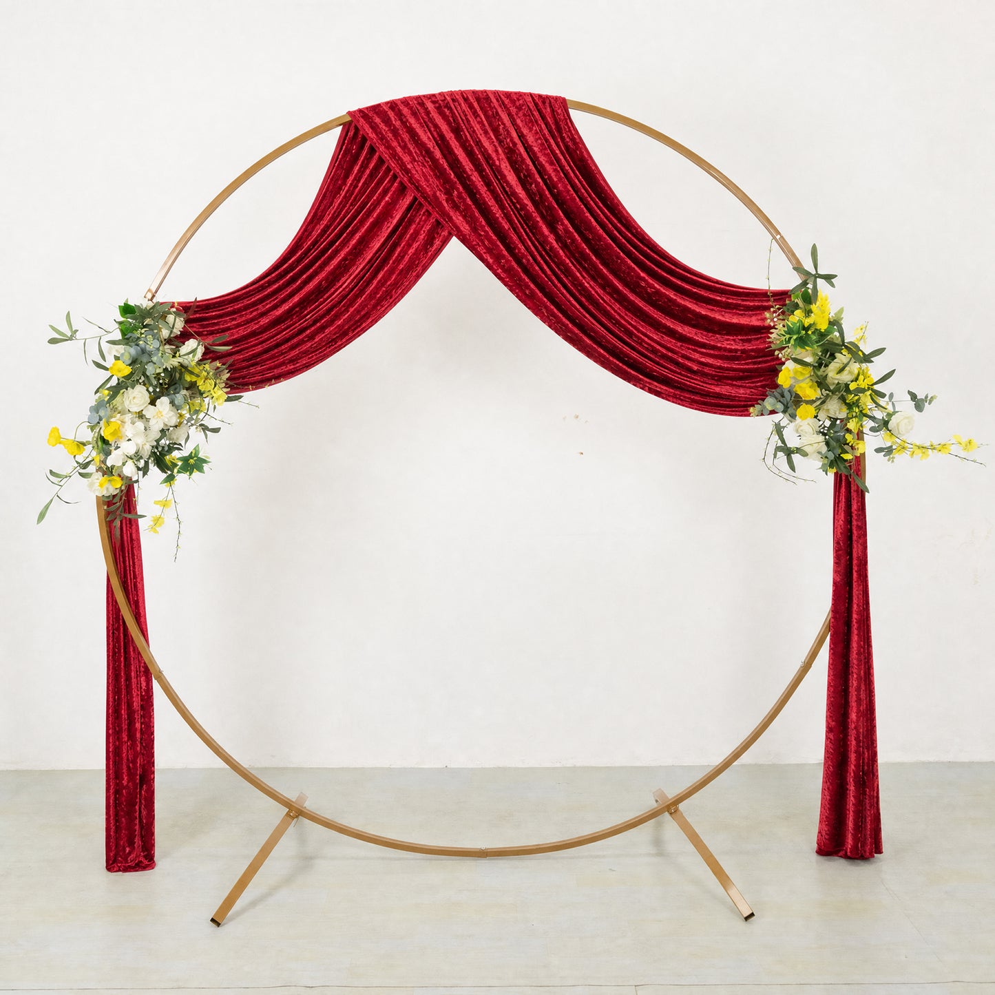5ft x 18ft Premium Crushed Velvet Backdrop Curtain Red – Ceiling Drapery Panel & Wedding Backdrop wi