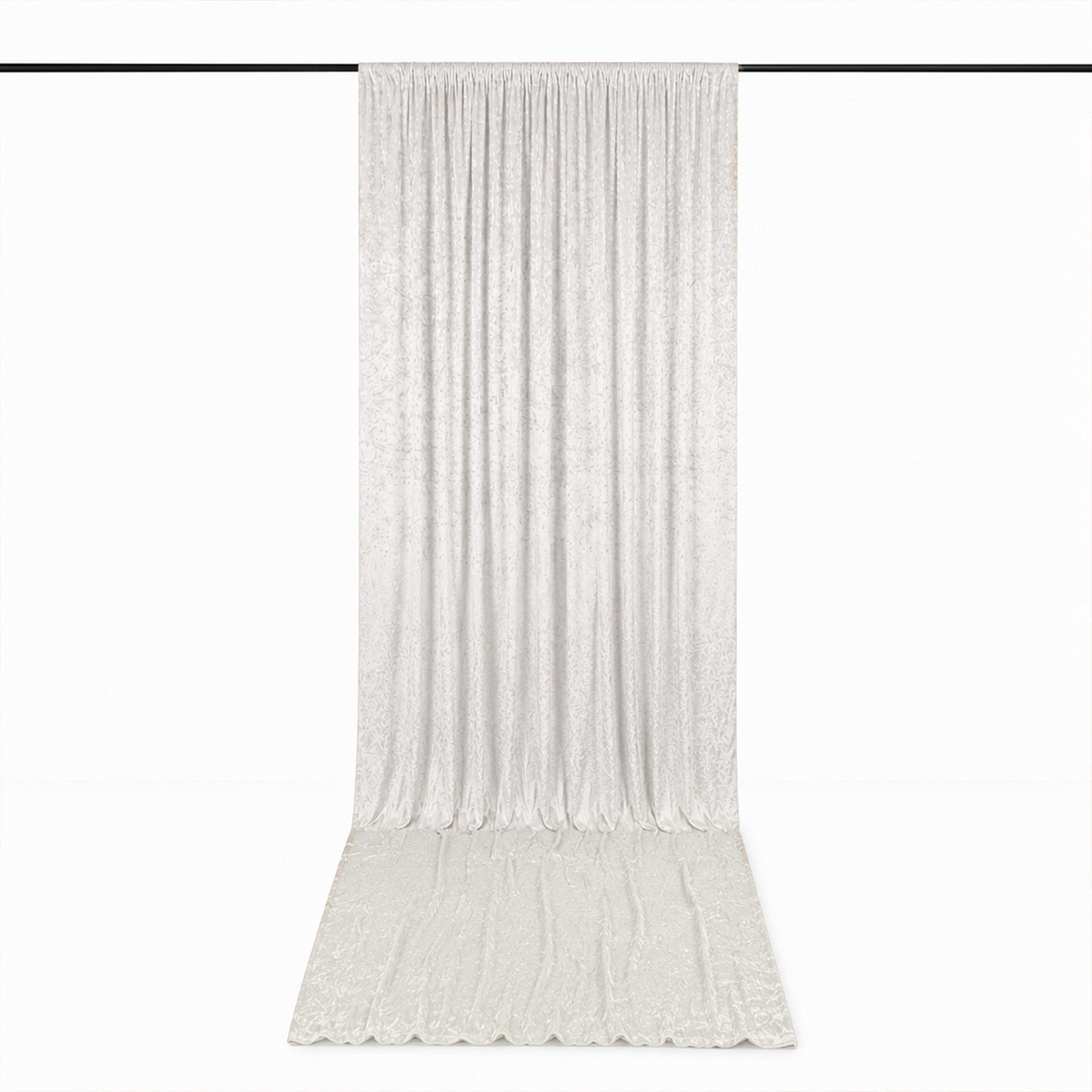 5ft x 18ft Premium Crushed Velvet Backdrop Curtain White – Ceiling Drapery Panel & Wedding Backdrop 