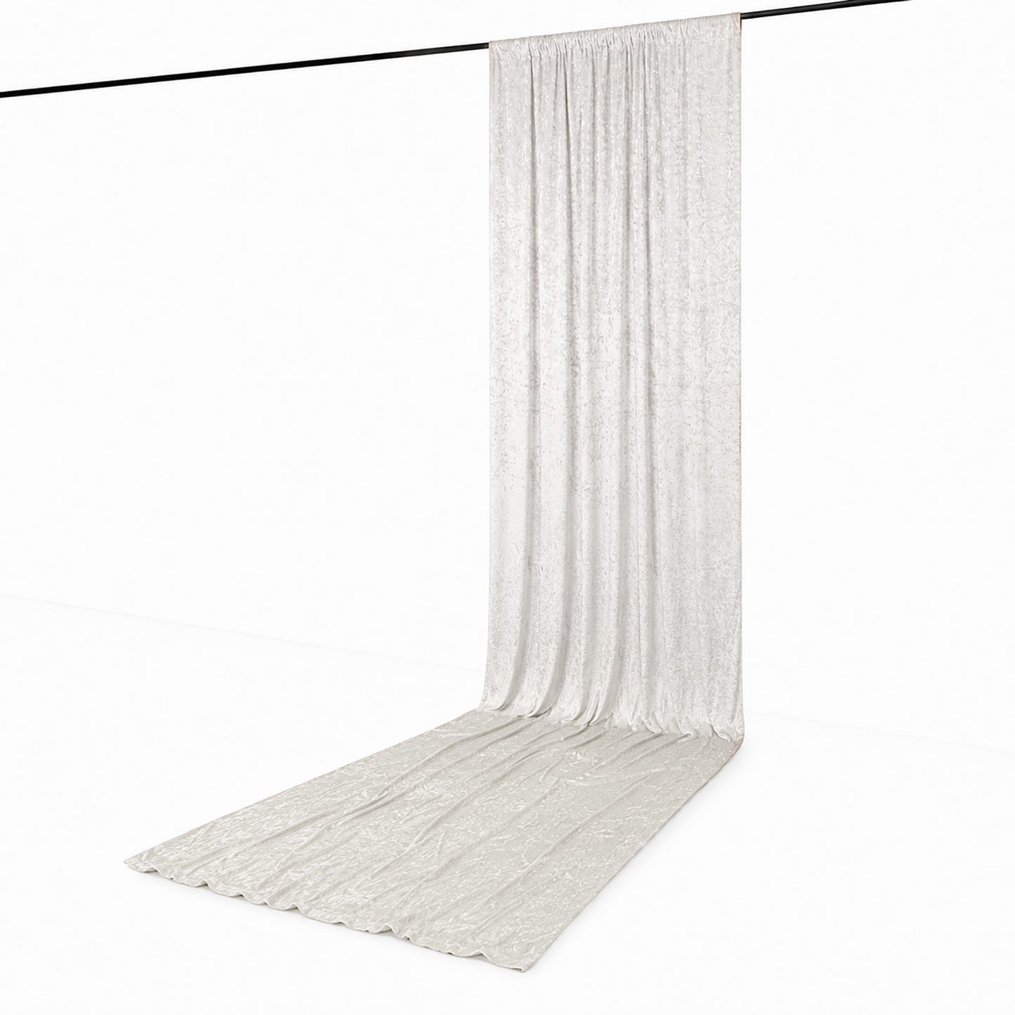5ft x 18ft Premium Crushed Velvet Backdrop Curtain White – Ceiling Drapery Panel & Wedding Backdrop 