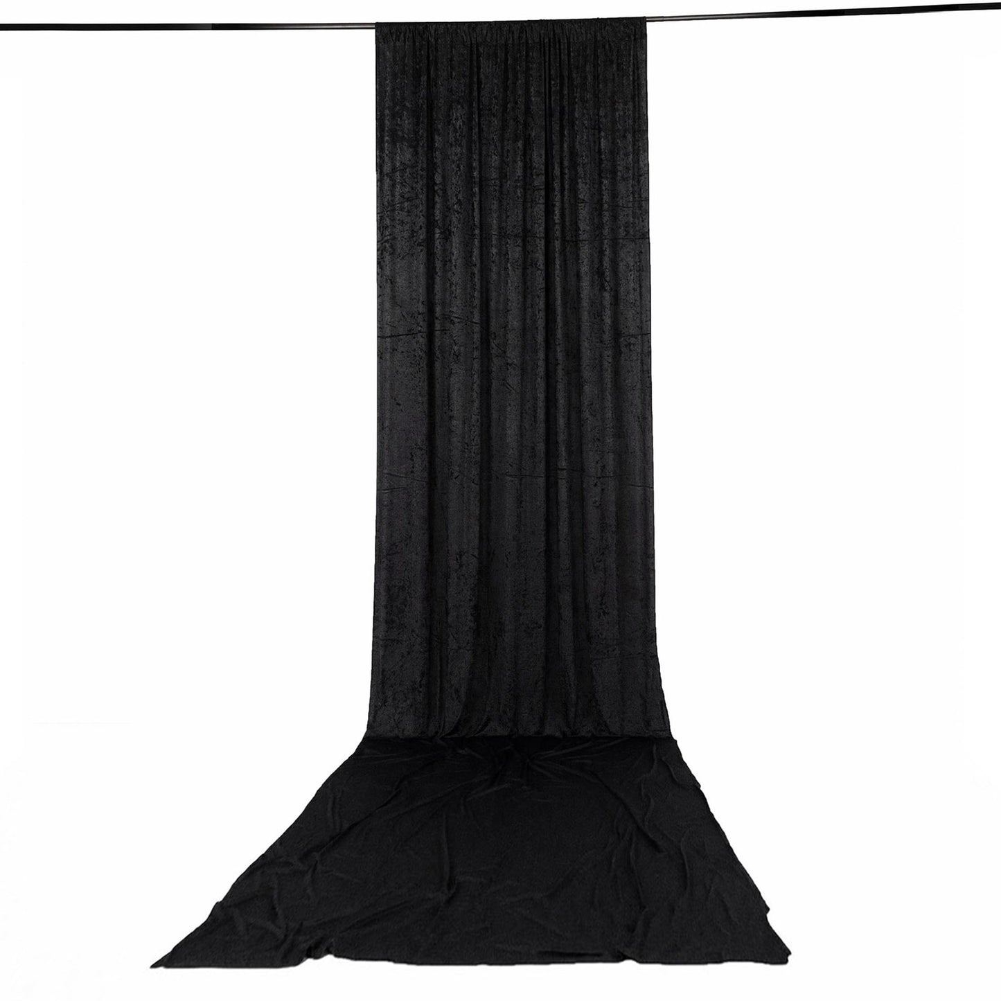 5ft x 20ft Premium Crushed Velvet Backdrop Curtain Black – Ceiling Drape Panel & Room Divider Curtai