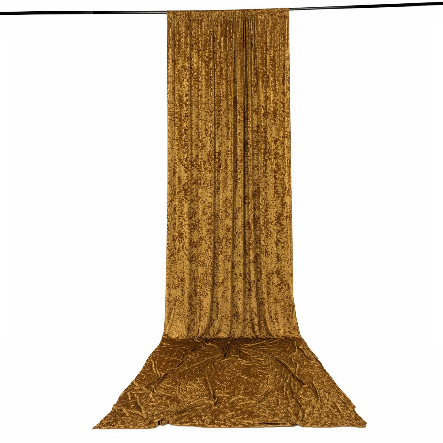 5ft x 20ft Premium Crushed Velvet Backdrop Curtain Gold – Ceiling Drape Panel & Room Divider Curtain