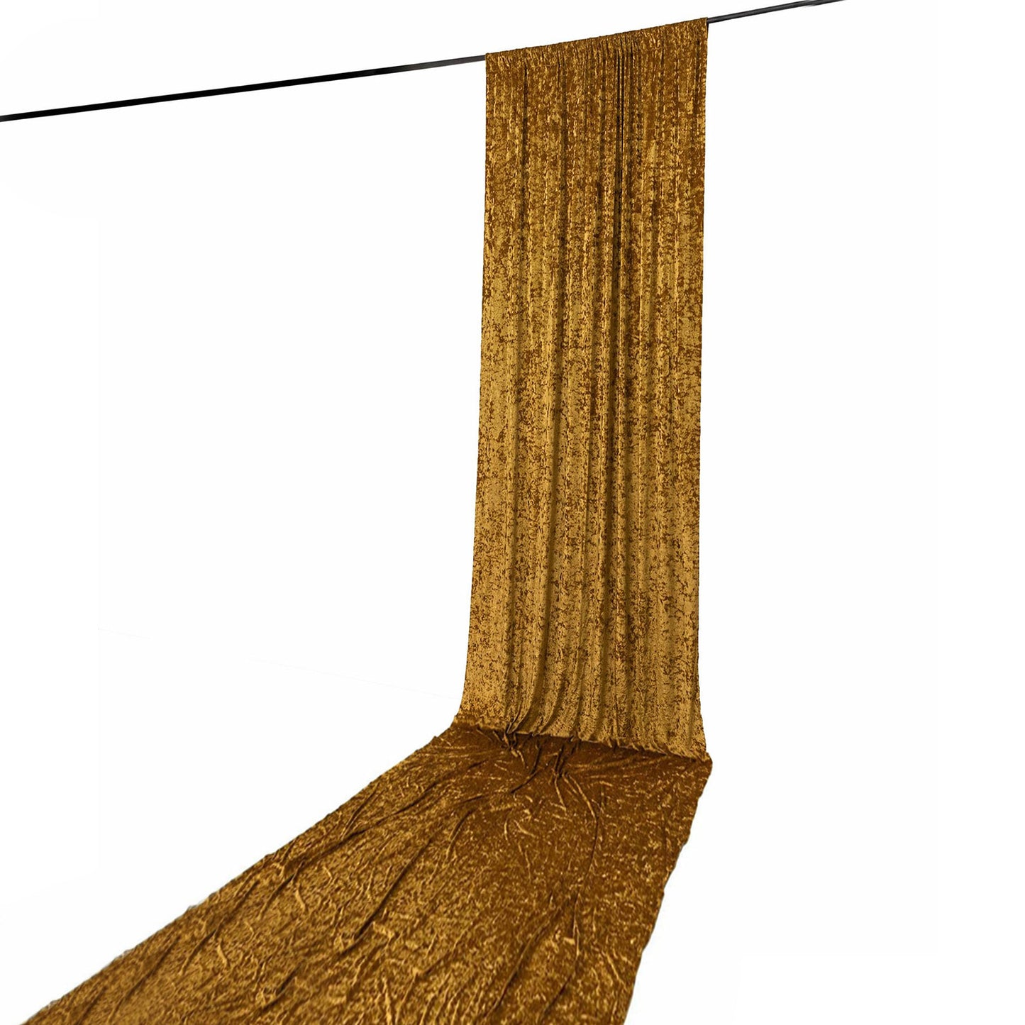 5ft x 20ft Premium Crushed Velvet Backdrop Curtain Gold – Ceiling Drape Panel & Room Divider Curtain