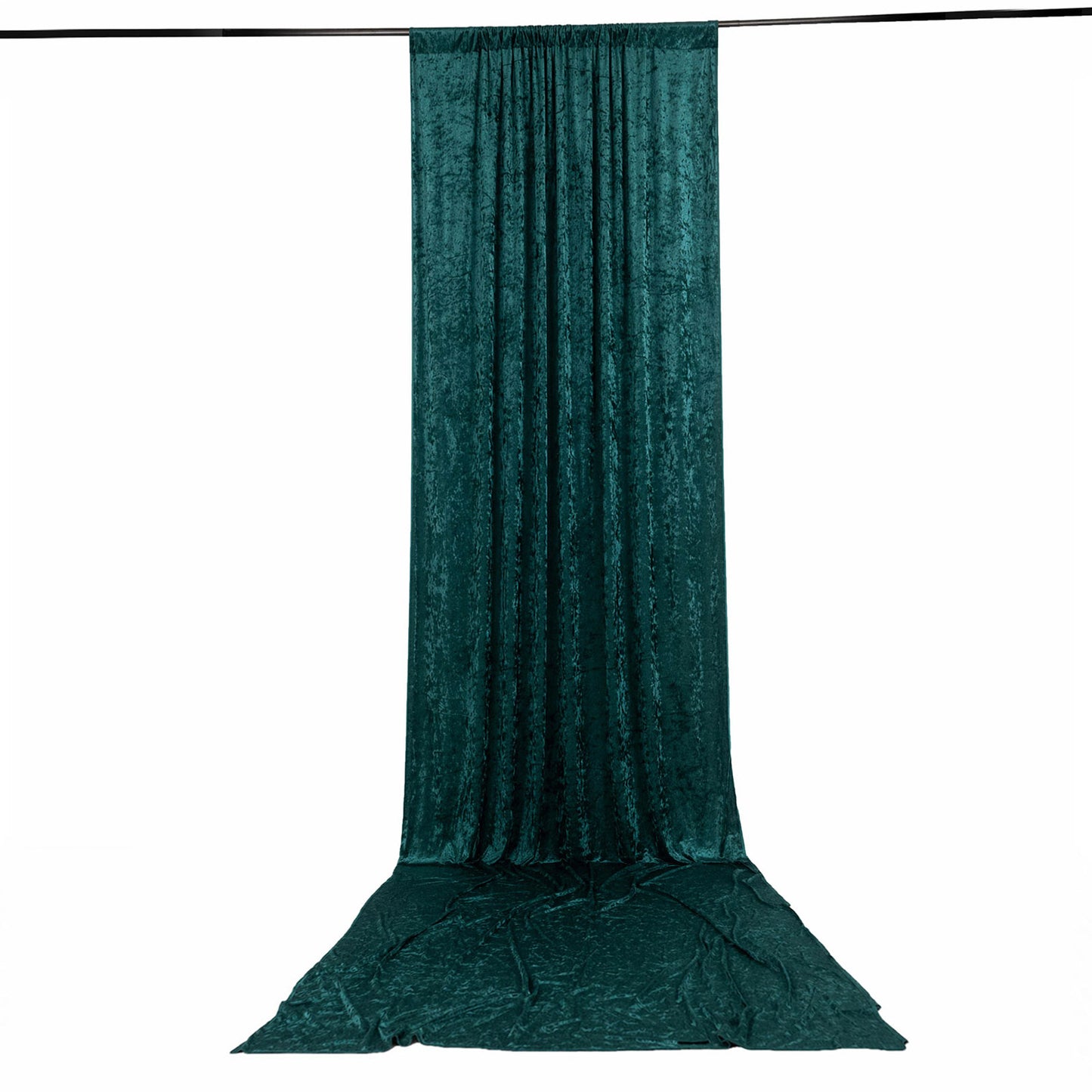 5ft x 20ft Premium Crushed Velvet Backdrop Curtain Hunter Emerald Green – Ceiling Drape Panel & Room