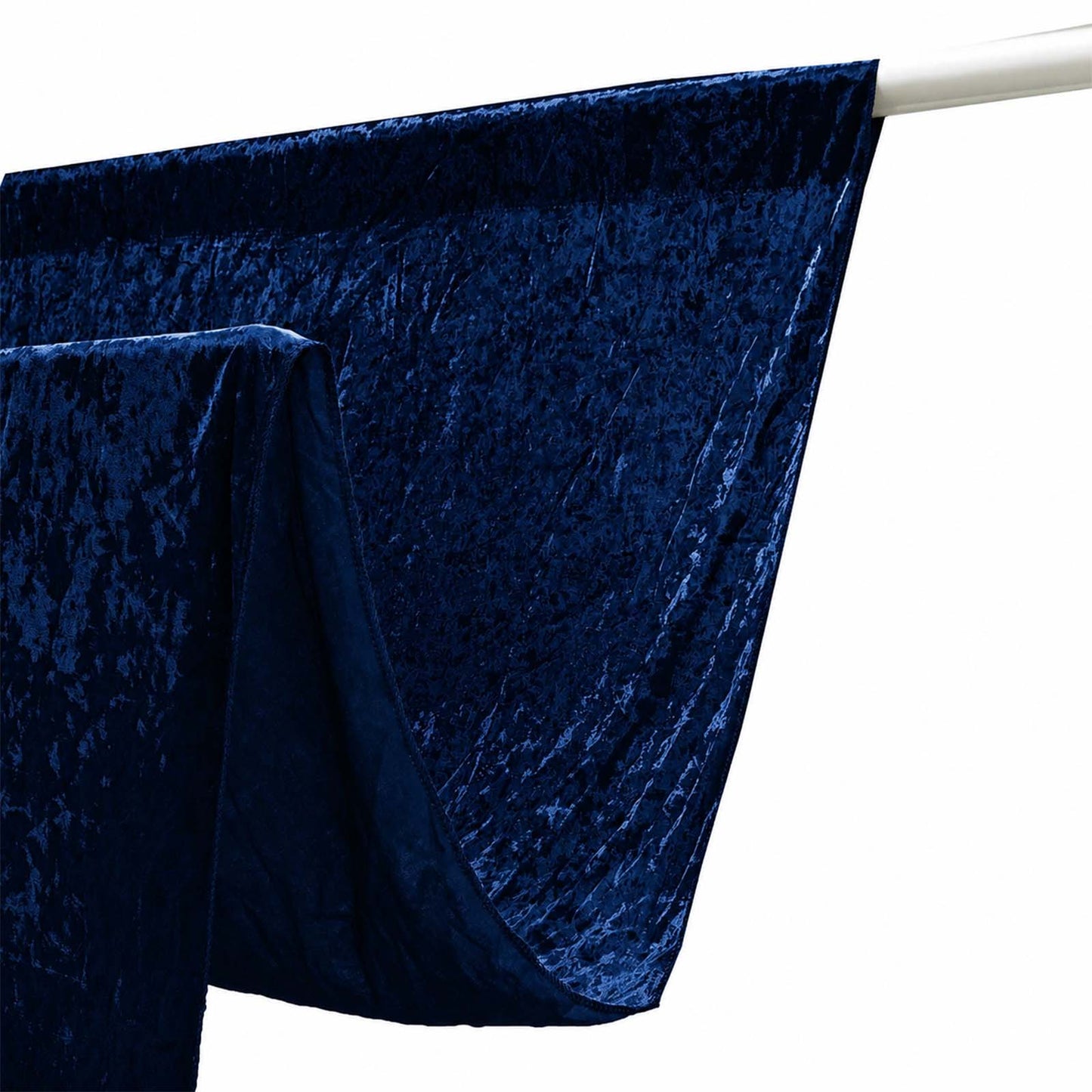 5ft x 20ft Premium Crushed Velvet Backdrop Curtain Navy Blue – Ceiling Drape Panel & Room Divider Cu