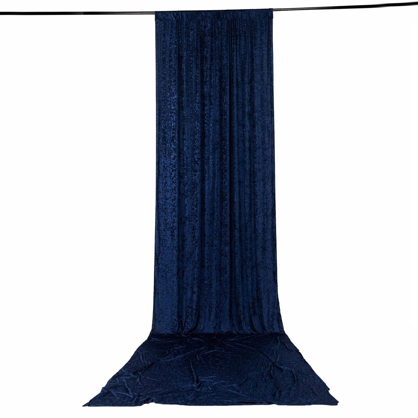 5ft x 20ft Premium Crushed Velvet Backdrop Curtain Navy Blue – Ceiling Drape Panel & Room Divider Cu