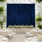 5ft x 20ft Premium Crushed Velvet Backdrop Curtain Navy Blue – Ceiling Drape Panel & Room Divider Cu