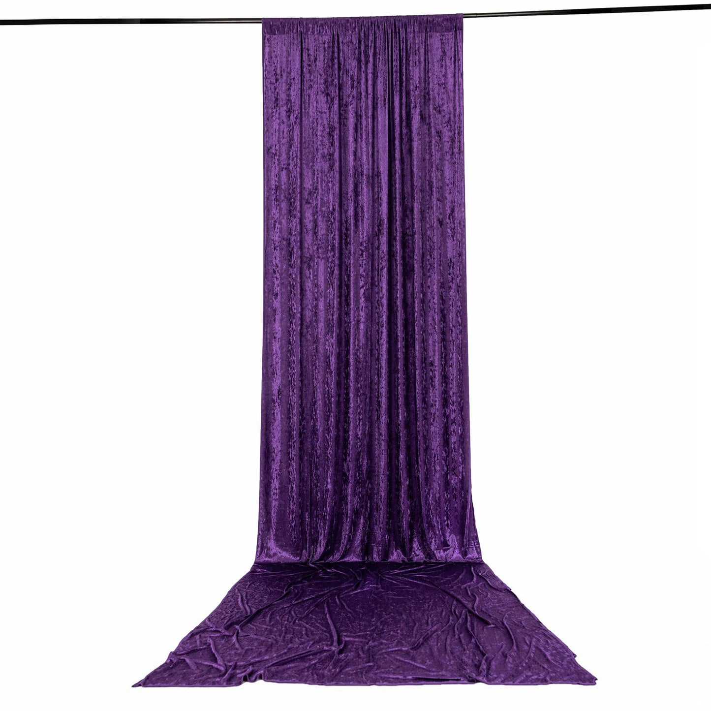 5ft x 20ft Premium Crushed Velvet Backdrop Curtain Purple – Ceiling Drape Panel & Room Divider Curta