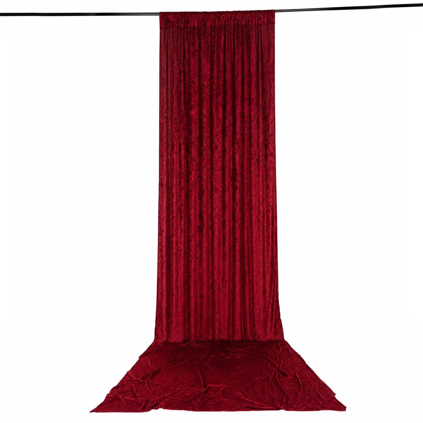 5ft x 20ft Premium Crushed Velvet Backdrop Curtain Red – Ceiling Drape Panel & Room Divider Curtain 