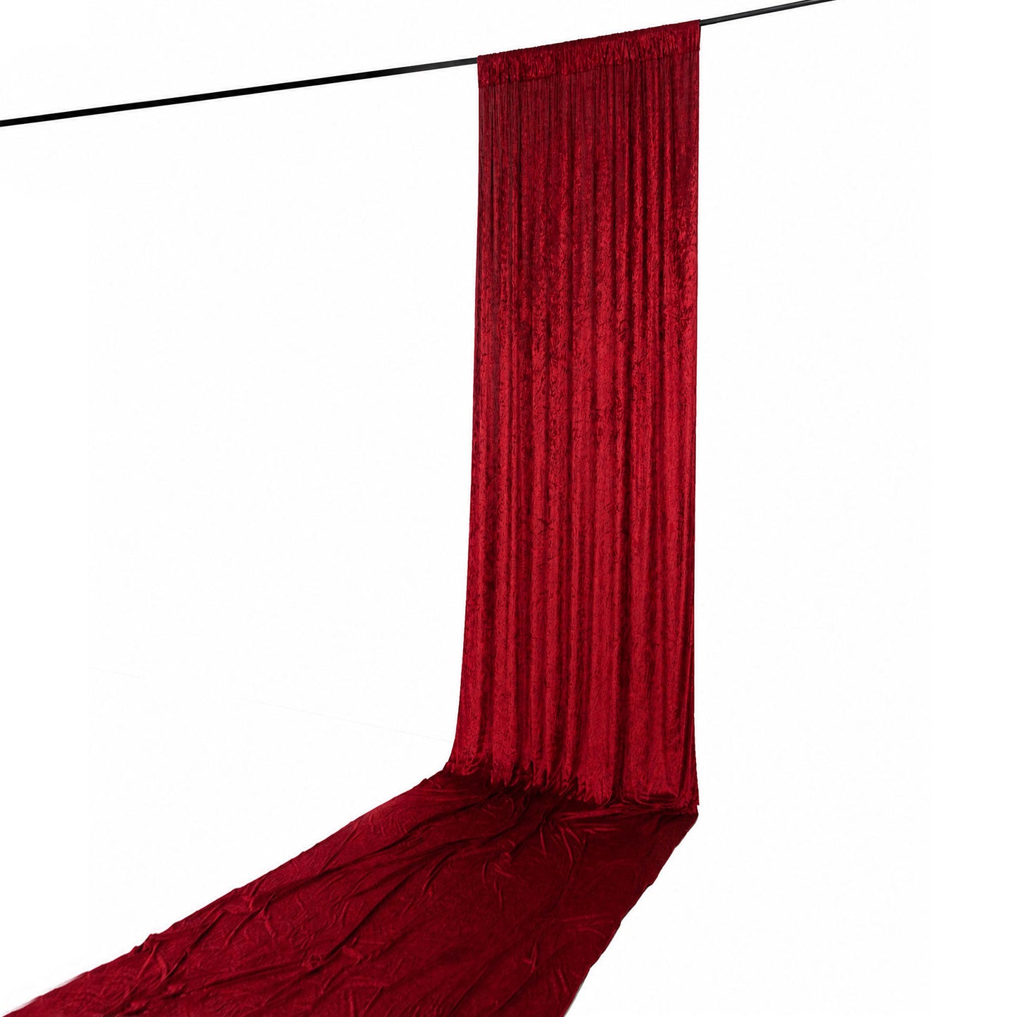 5ft x 20ft Premium Crushed Velvet Backdrop Curtain Red – Ceiling Drape Panel & Room Divider Curtain 