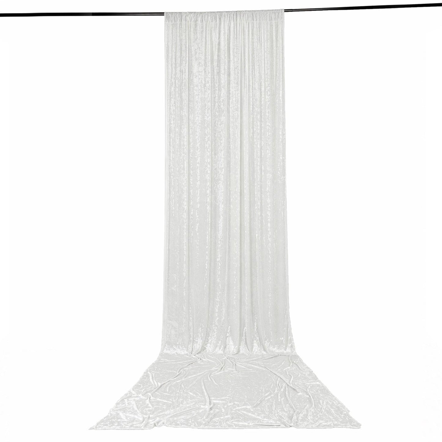 5ft x 20ft Premium Crushed Velvet Backdrop Curtain White – Ceiling Drape Panel & Room Divider Curtai