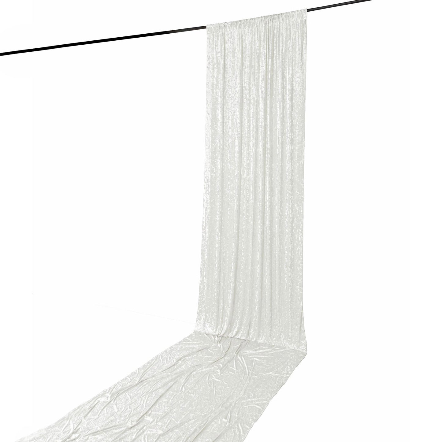 5ft x 20ft Premium Crushed Velvet Backdrop Curtain White – Ceiling Drape Panel & Room Divider Curtai