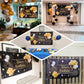 Black and gold birthday banner backdrop decoration for photo booth.