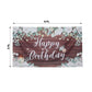 6ftx3ft rustic wood floral birthday backdrop in white and brown.