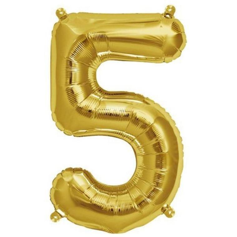 16" Gold Letter & Number Balloons, Shiny Metallic Mylar Foil Alphabet Balloons