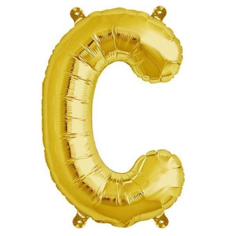 16" Gold Letter & Number Balloons, Shiny Metallic Mylar Foil Alphabet Balloons