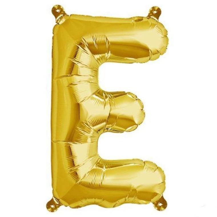 16" Gold Letter & Number Balloons, Shiny Metallic Mylar Foil Alphabet Balloons