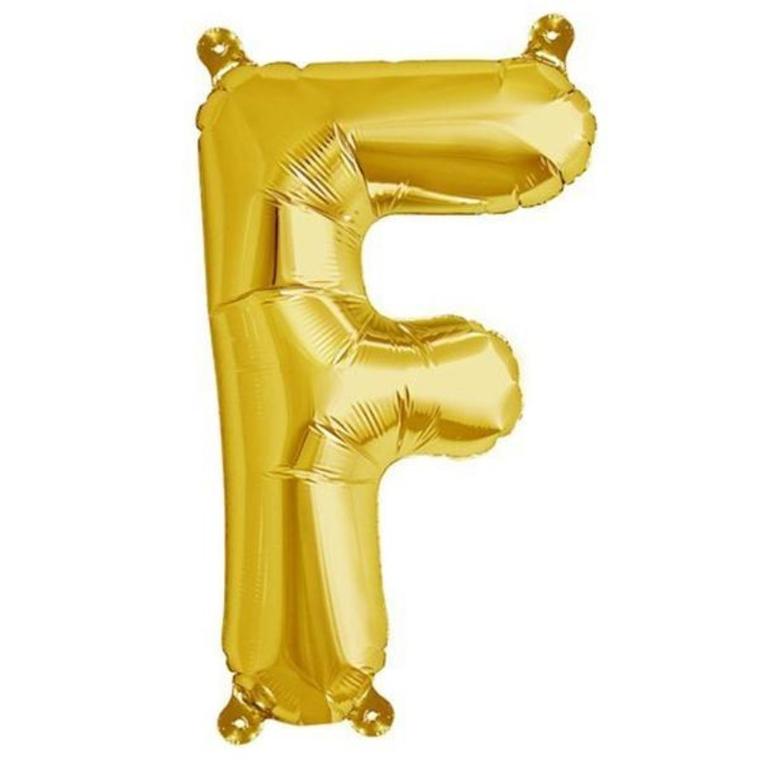 16" Gold Letter & Number Balloons, Shiny Metallic Mylar Foil Alphabet Balloons