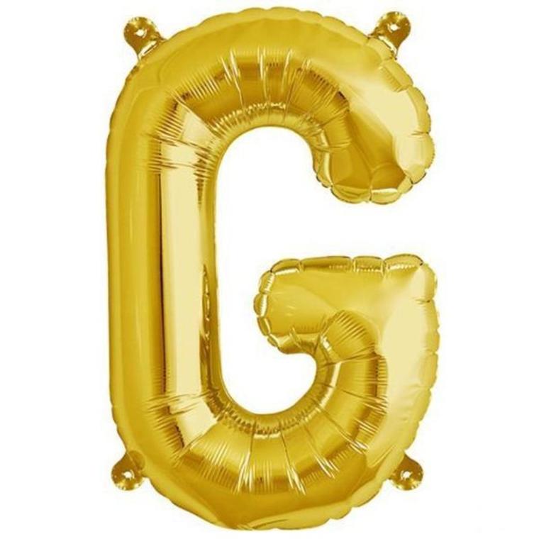 16" Gold Letter & Number Balloons, Shiny Metallic Mylar Foil Alphabet Balloons