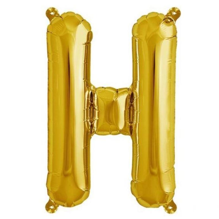 16" Gold Letter & Number Balloons, Shiny Metallic Mylar Foil Alphabet Balloons