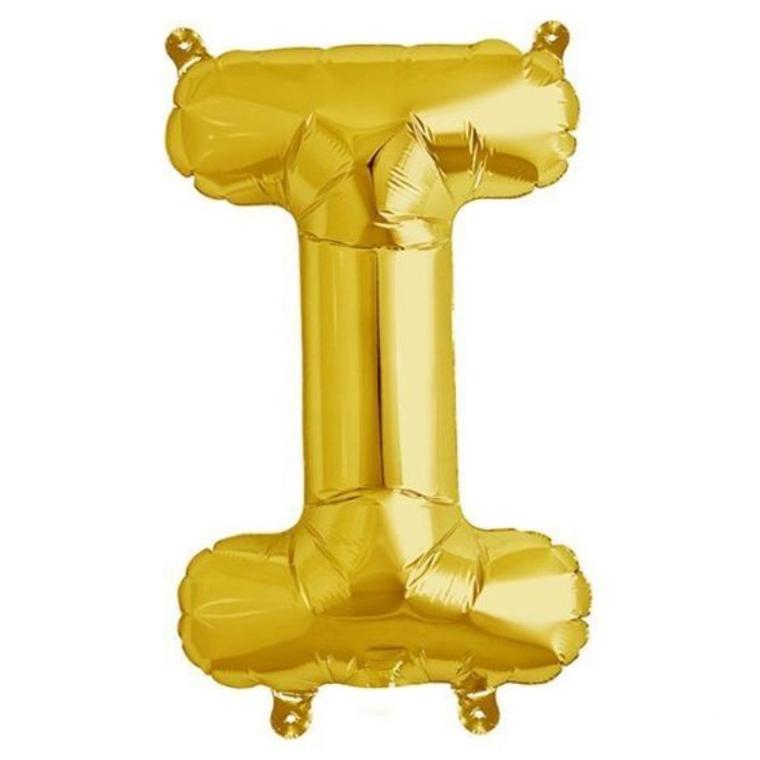 16" Gold Letter & Number Balloons, Shiny Metallic Mylar Foil Alphabet Balloons