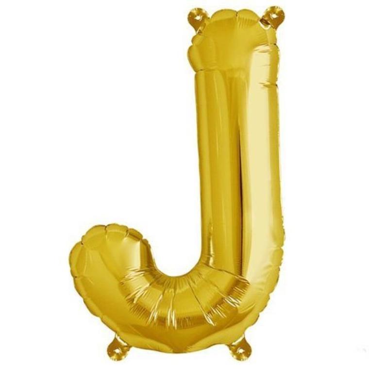 16" Gold Letter & Number Balloons, Shiny Metallic Mylar Foil Alphabet Balloons