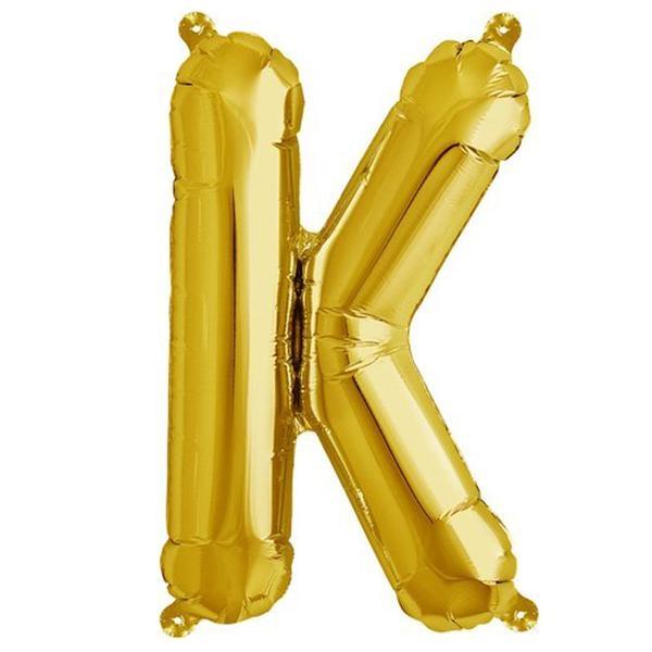 16" Gold Letter & Number Balloons, Shiny Metallic Mylar Foil Alphabet Balloons