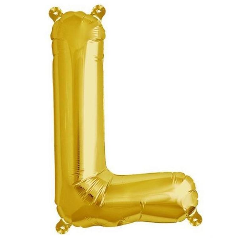 16" Gold Letter & Number Balloons, Shiny Metallic Mylar Foil Alphabet Balloons