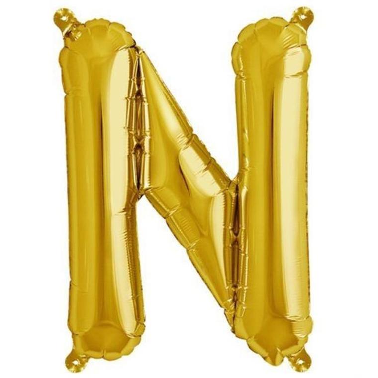 16" Gold Letter & Number Balloons, Shiny Metallic Mylar Foil Alphabet Balloons