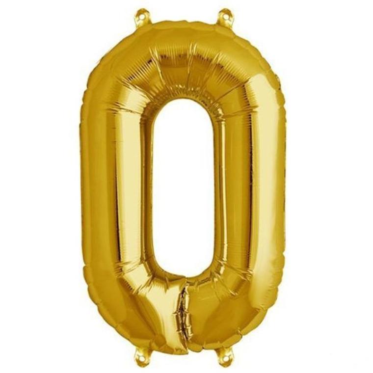 16" Gold Letter & Number Balloons, Shiny Metallic Mylar Foil Alphabet Balloons