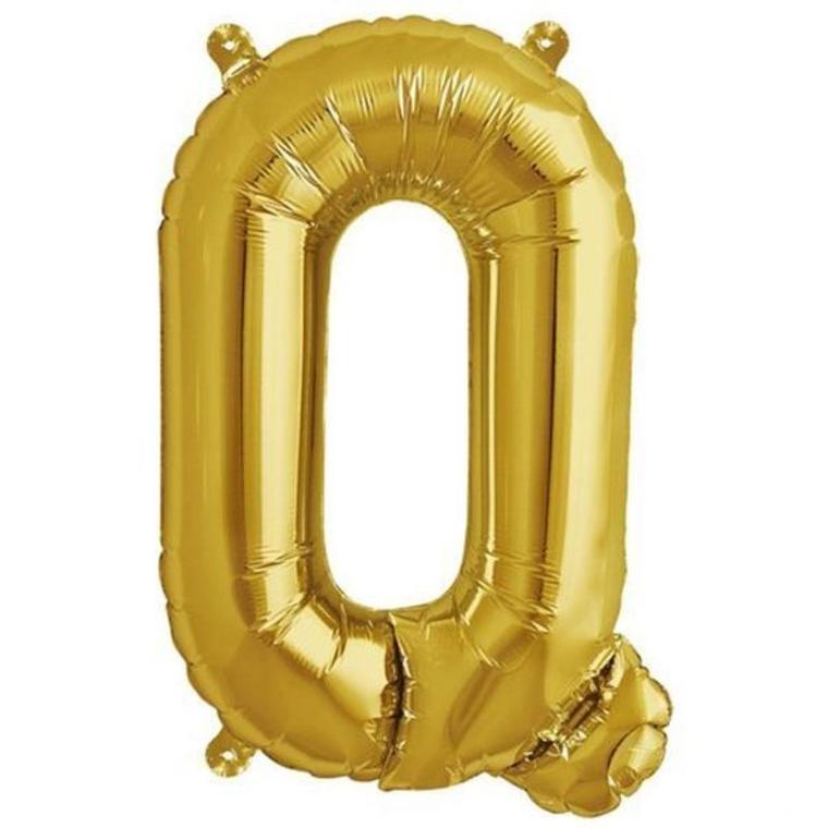 16" Gold Letter & Number Balloons, Shiny Metallic Mylar Foil Alphabet Balloons