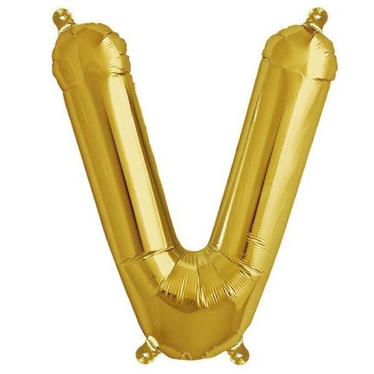 16" Gold Letter & Number Balloons, Shiny Metallic Mylar Foil Alphabet Balloons