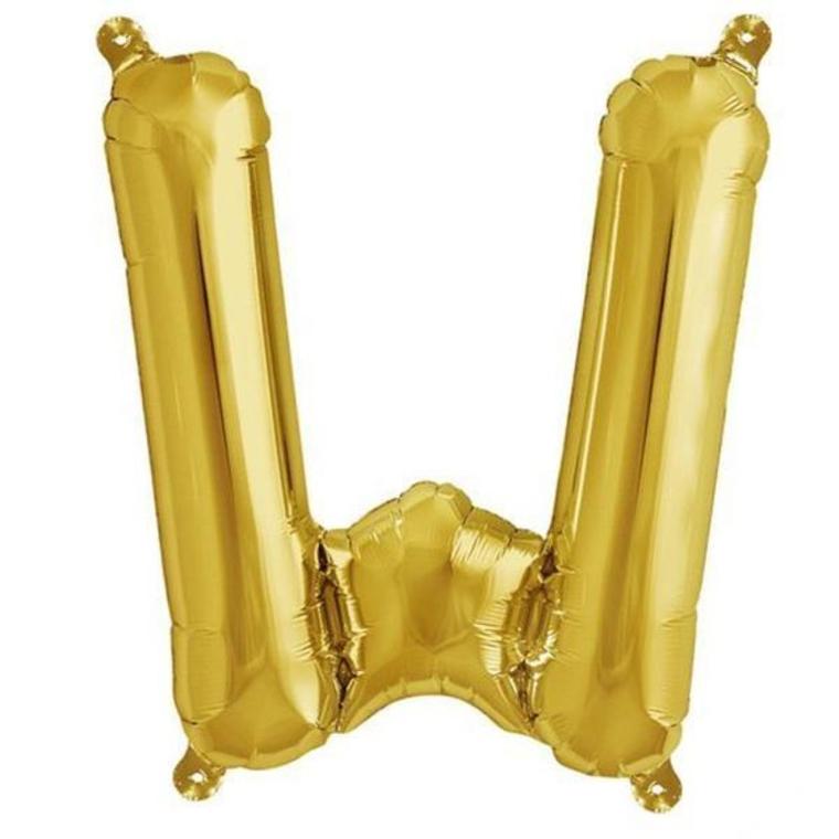 16" Gold Letter & Number Balloons, Shiny Metallic Mylar Foil Alphabet Balloons