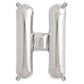 Shiny metallic silver letter balloon "H".