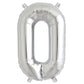 Shiny metallic silver letter and number balloon, perfect for celebrations.