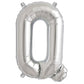 Silver letter balloon, shiny metallic mylar foil, perfect for celebrations.